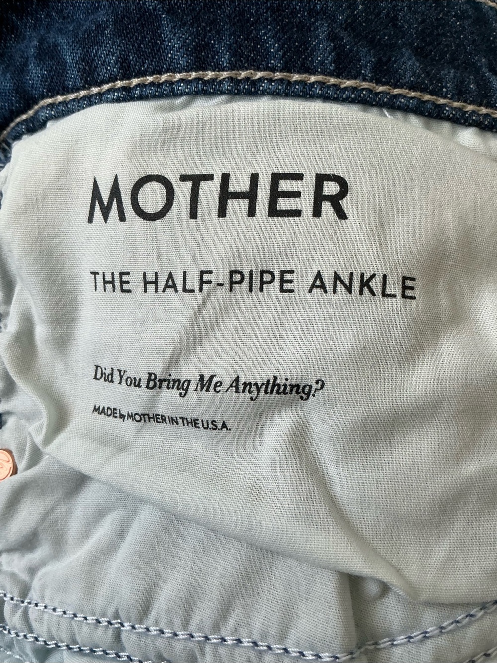 MOTHER SUPERIOR Jeans Half-Pipe Ankle Did You Bring Me Anything? Blue Size 32 - Picture 14 of 15